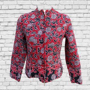 Red Paisley Jacket Coldwater Creek India Cotton